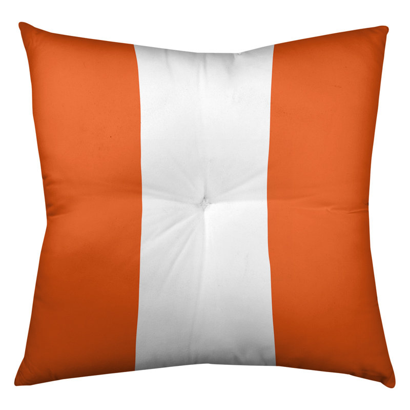  Coussin de sol touffeté, 30 po x 30 po, Orange / blanc