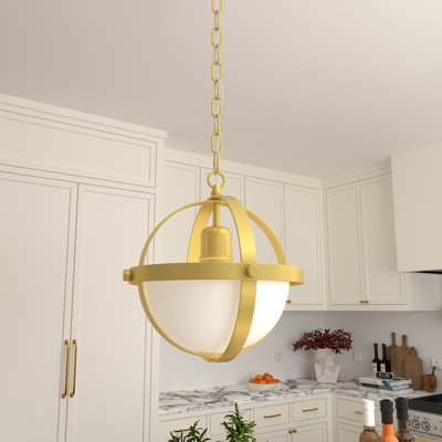 Luminaire suspendu sphérique doré à 1 lumière Vianeth certifié UL