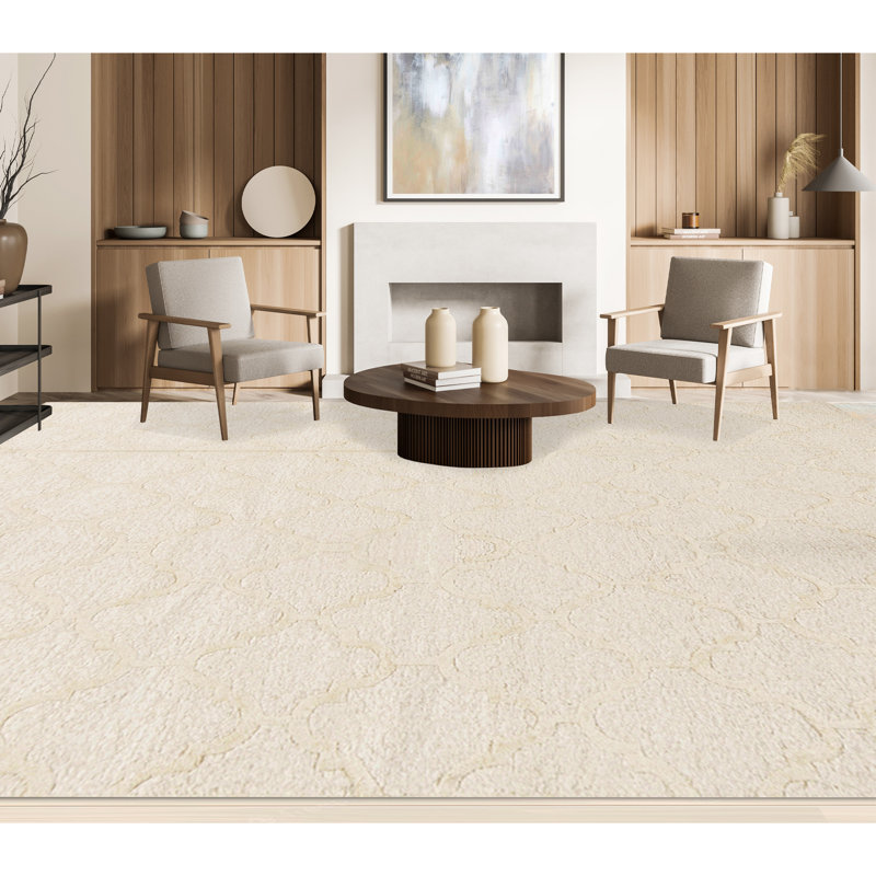 Himalayan Cotton Geometric Area Rug in Beige