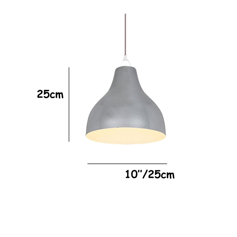 22cm H Metal Bowl Pendant Shade ( Screw On ), Aluminium
