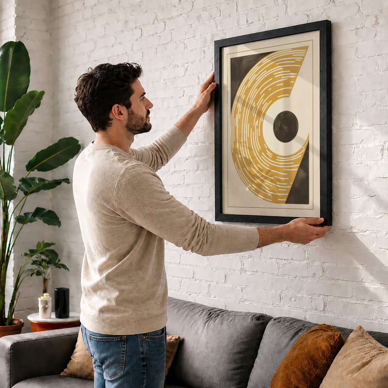 Golden Spiral Geometric - Framed Print, A4 - 29.7 x 21.0 cm, Unframed