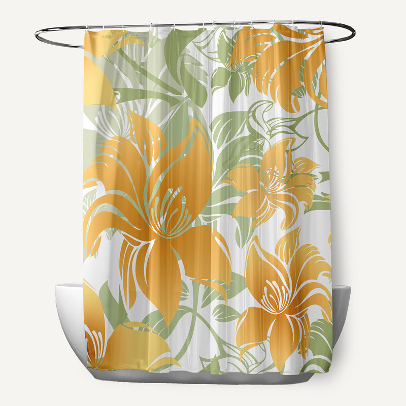 Rideau de douche simple Vathylakas, Jaune