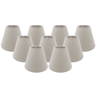 Ensemble de 9 abat-jours en lin Hokku Designs, conçus pour les ampoules candélabres avec monture à pince facile, 3 po x 6 po x 5 po