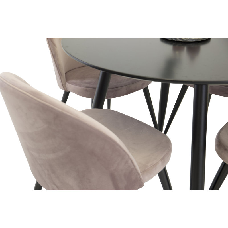 Akeema 4 - Person Dining Set, Dusty Pink