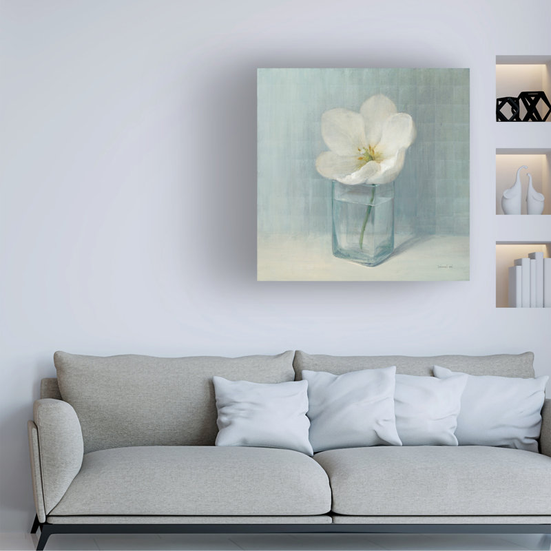 Art sur toile de tulipe blanche Danhui Nai, H 14 po x l 14 po