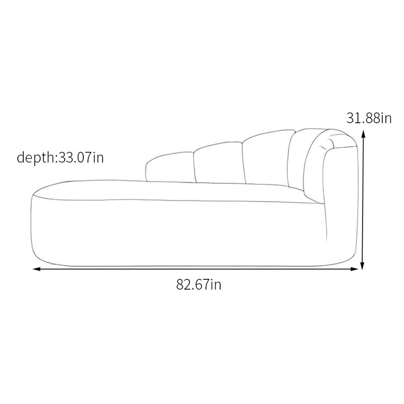 Durable Chaise Longue with Solid Wood Frame