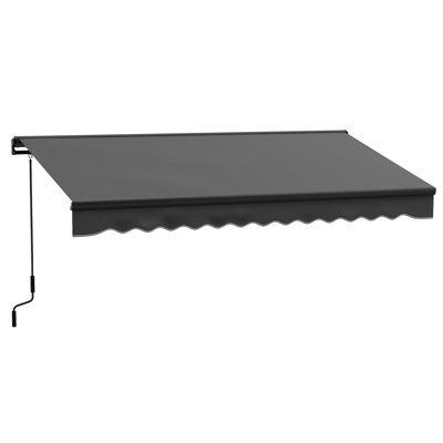 Dakota Fields 350cm W x 250cm D Polyester Cover Motorised Retractable Patio Awning