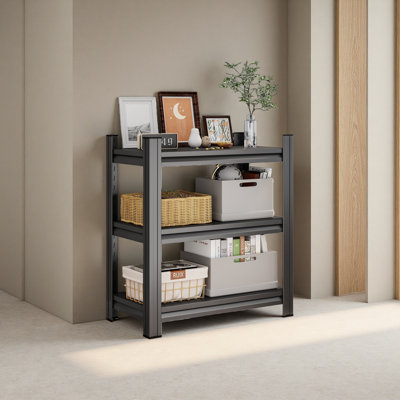 3 Tier Metal Shelf, 31.50 Inch High Freestanding Shelf, Adjustable Divider Unit, Suitable For Home, Office, Den, Kitchen, Living Room, Etc.,Need To Assemble