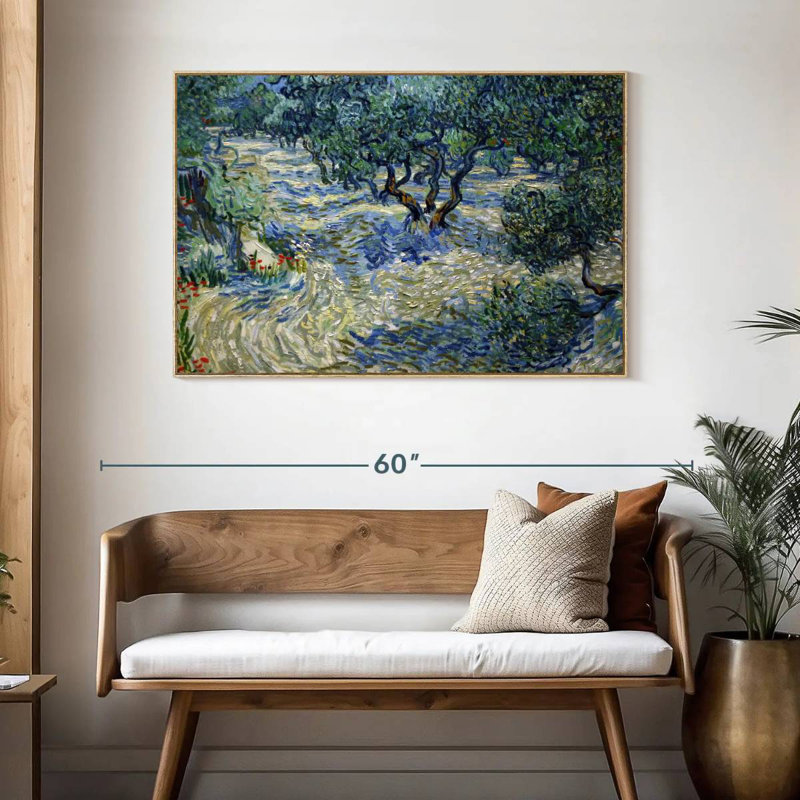 Olive Orchard 1889, Cadre flottant en bois naturel, 46 po x 31 po