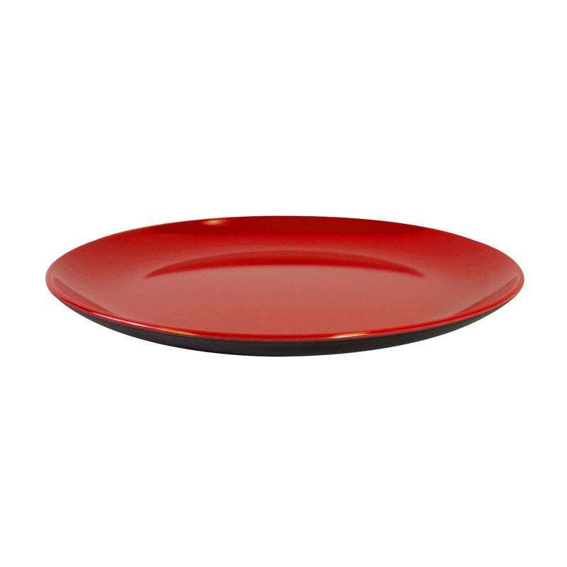 Assiette à salade en mélamine 9" Karma, Noir / Rouge