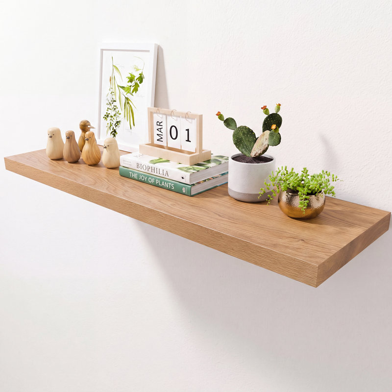 Étagère flottante en chêne de 91 cm (36 po), tablettes flottantes murales de 25 cm (10 po) de profondeur