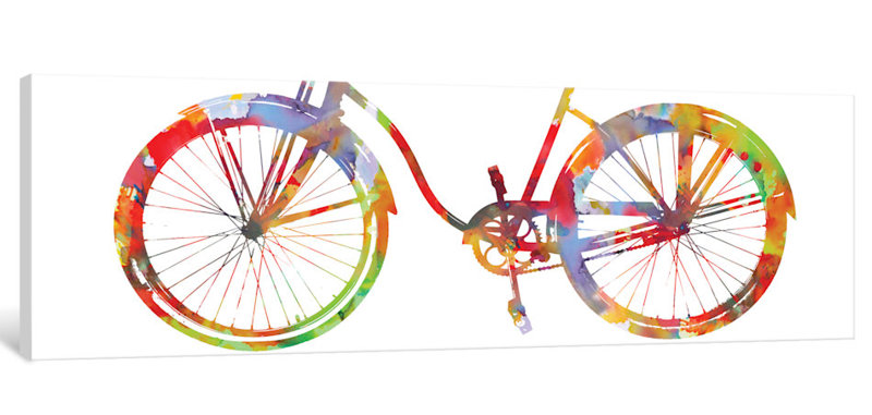 « vélo on i », impression sur toile, H 20 po x l 60 po x P 1,5 po