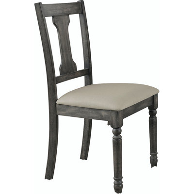 Wallace Tan Linen & Weathered Gray Finish Side Chair (Set Of 2)