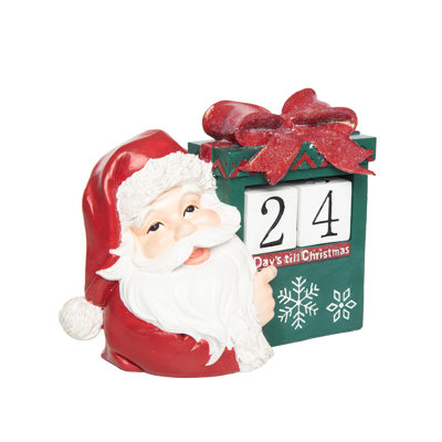 Resin 10 in. Christmas Santa Countdown with Blocks Set of 3