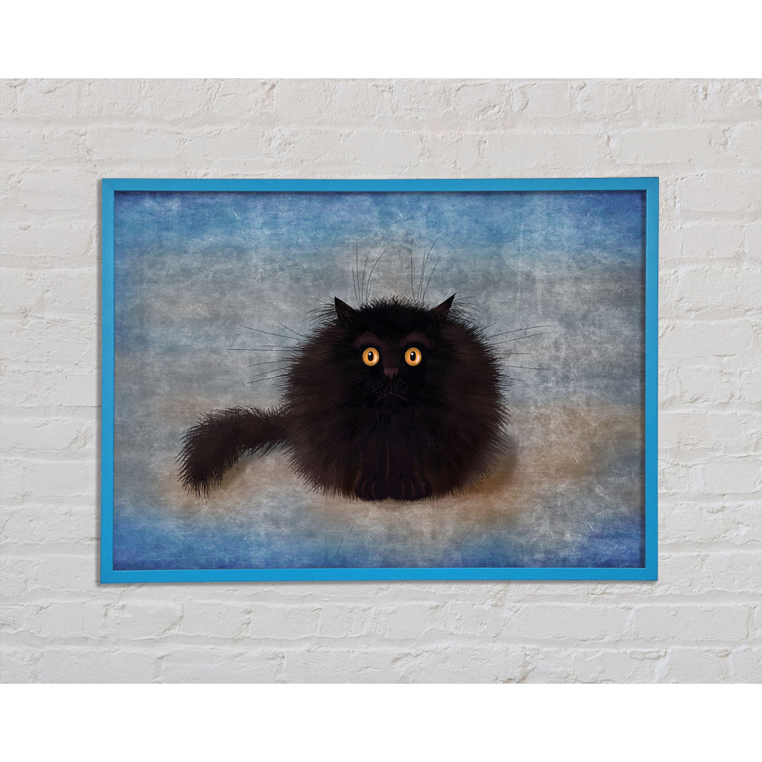 Black Fuzzy Cat von Unkown - Druck