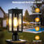 Lampadaire solaire extérieur de 39,4 cm (15,5 pouces), allumage automatique crépusculaire, noir