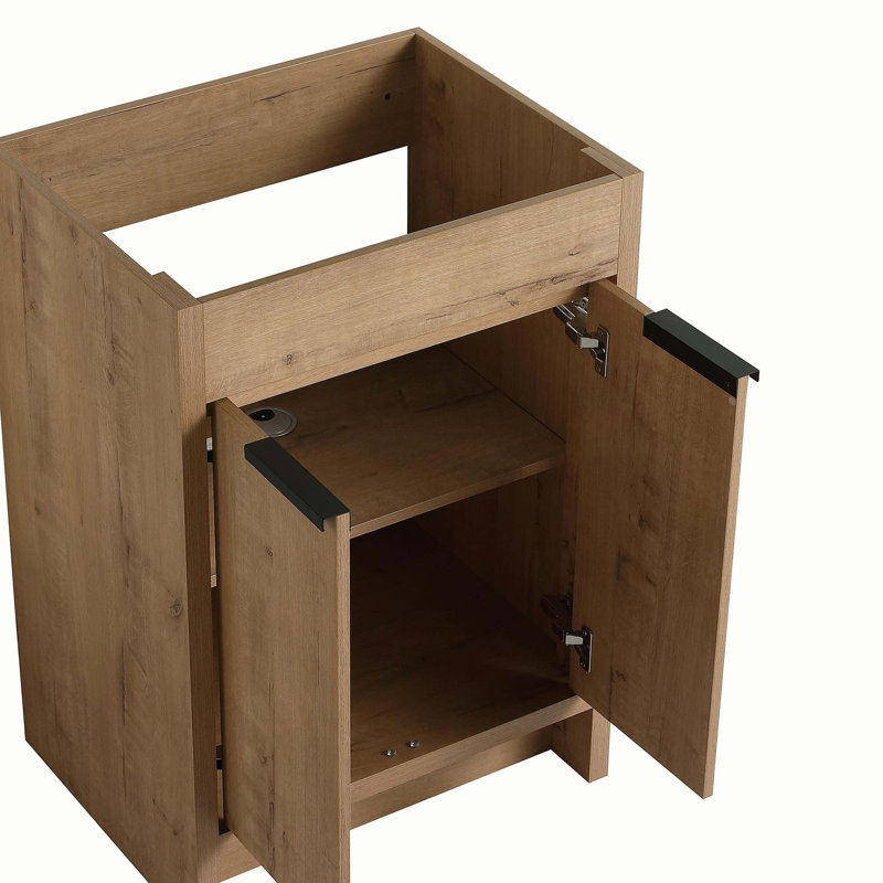 Meuble-lavabo autoportant à 2 portes à fermeture en douceur