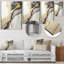 Géode abstraite marbre blanc et or II - décoration murale abstraite en métal marbre-87838276