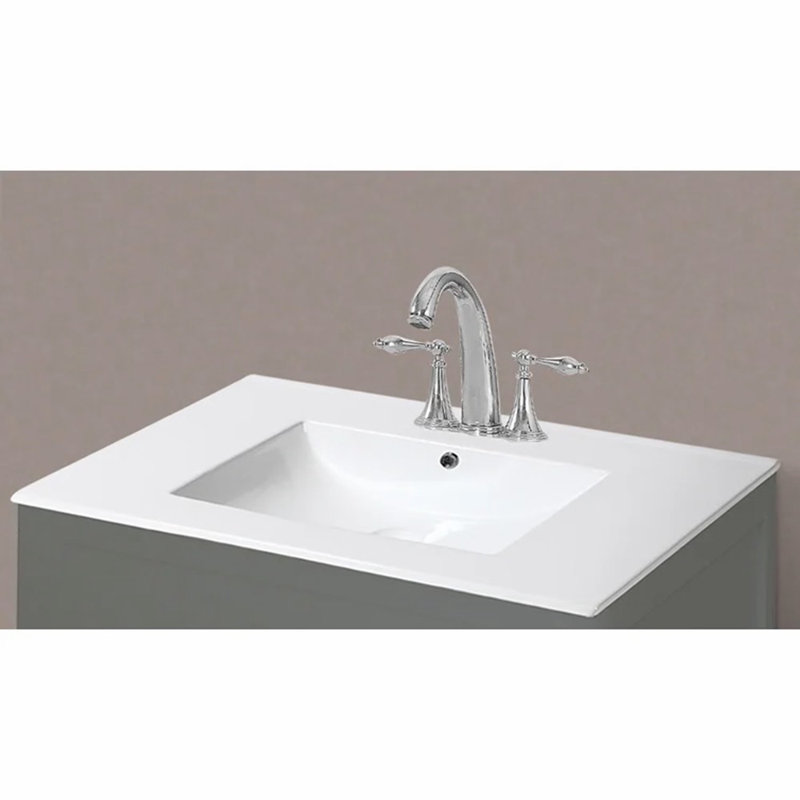 28 comptoir de meuble-lavabo simple avec trous de robinet, Centres de 8 po