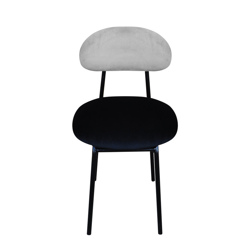 Plum Upholstered Slipper Chair, Light Grey