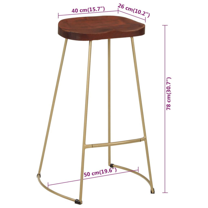 Solid Wood 30.7 in Stool