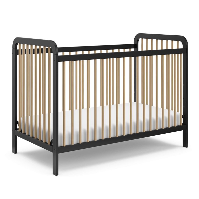 Lit de bébé convertible 3-en-1 Storkcraft Pasadena, Noir / bois flottant, Lit de bébé et matelas