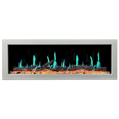 Litedeer Homes Gloria II 48" W Electric Fireplace - Driftwood Logs & River Rocks