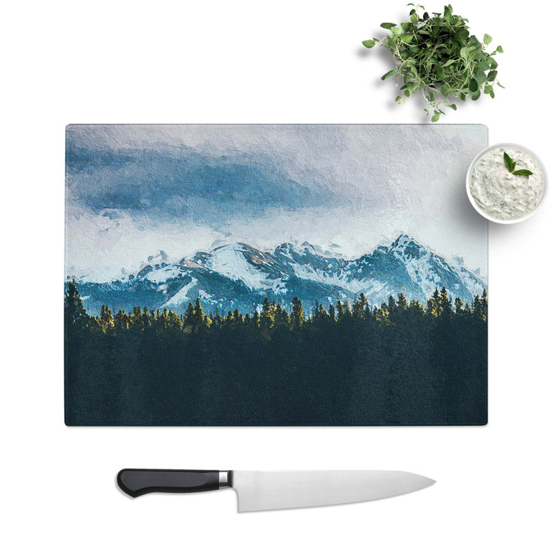 Glass Mountains Behind The Forest Chopping Board, 39 cm W x 28.5 cm L