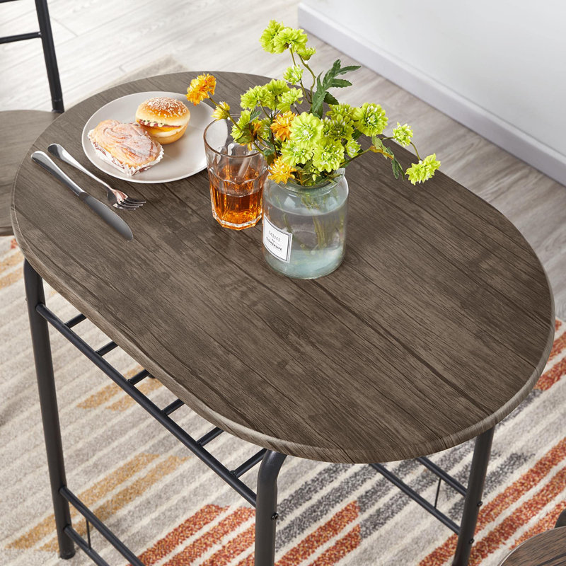 Bot 2 - Person Dining Set, Brown, 75.5cm H x 80cm W x 53cm D, Black