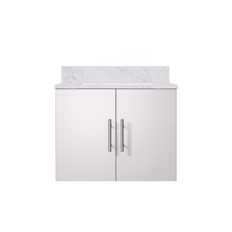 24 po X P 22 po Meuble-lavabo D avec comptoir en marbre de Carrare, Blanc lustré