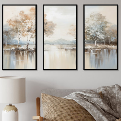 «Enchanted River Forest Minimalisme Charm», ensemble d'art mural sur toile River Decor