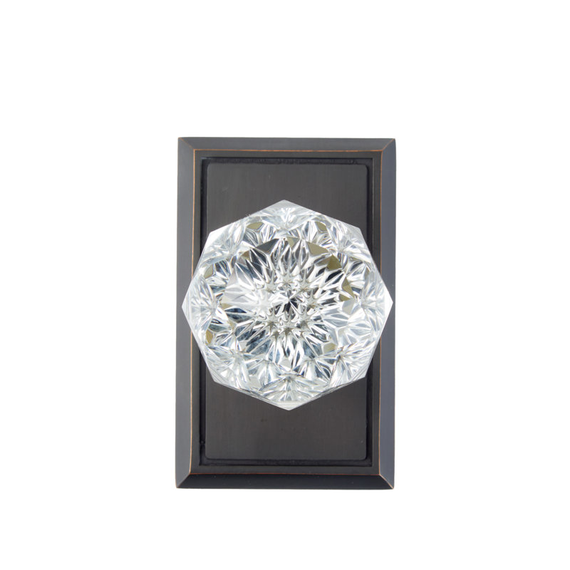 Bravura 926-1 Crystal Passage Knob on  Traditional Rectangular Rose in Oil Rubbed Bronze, Oil Rubbed Bronzse