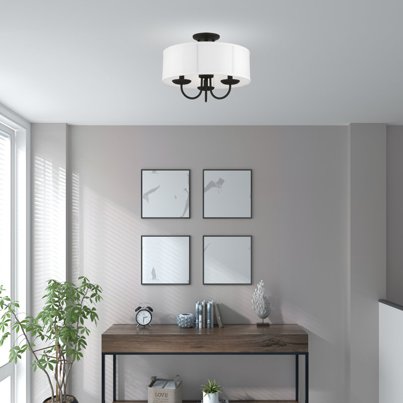Plafonnier semi-encastré 3 lumières Lampert, Noir