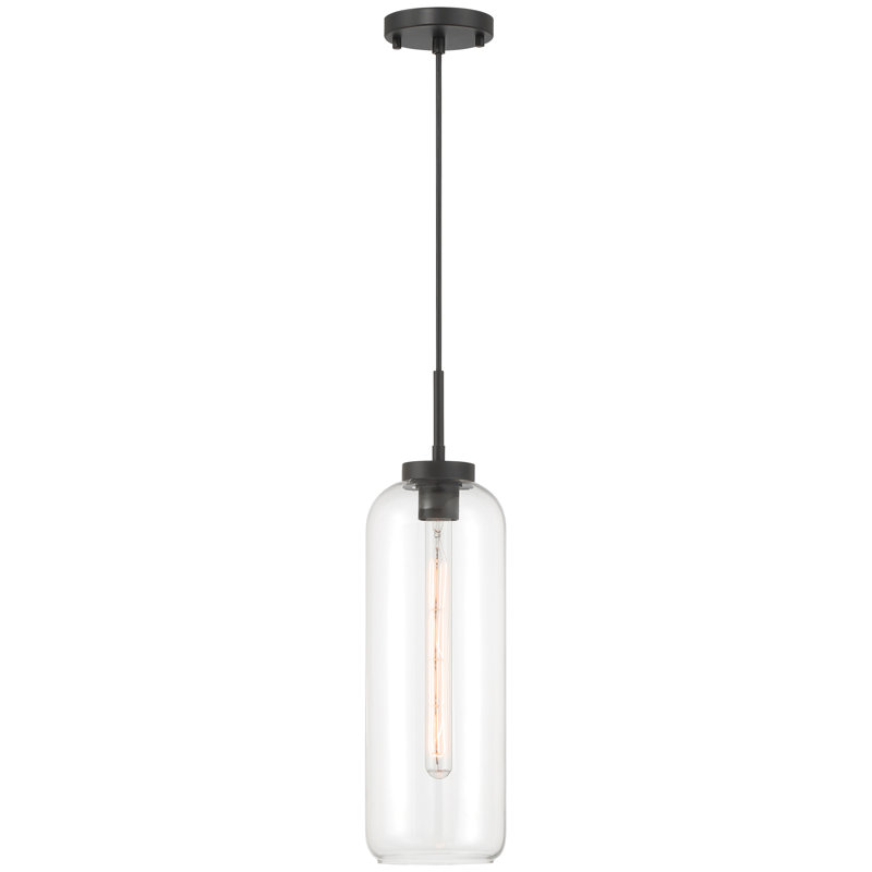 Elle 1 Light Pendant - Matte Black Finish, Matte Black