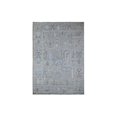 6'3"x8'10" Gray Afghan Angora Oushak Cypress Tree Design Oriental Rug FC86441E53C647D0852BA5CEDED21DD8