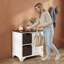 Petite armoire d'appoint Farmhouse avec 2 paniers en gazon tissé, armoire de rangement compacte de H 24 po-82903670