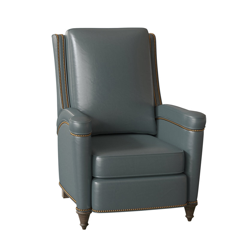 Mayes Recliner, Rio Mineral Genuine Leather, Cobblestone, French Natural