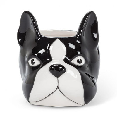 Pot à fleurs tête de chien