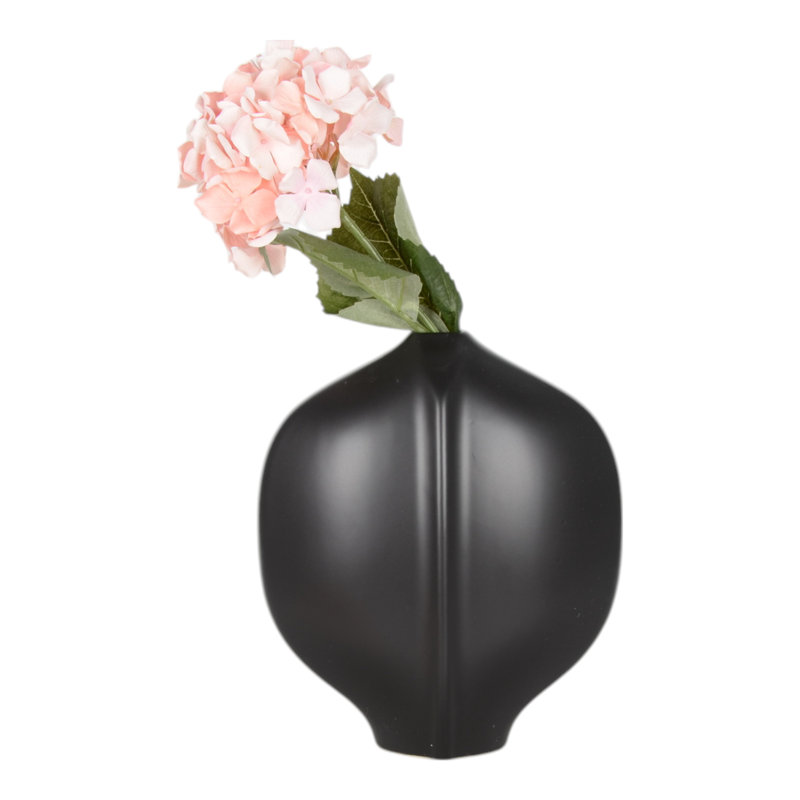 Modern Ceramic Decorative Vase With Sculpted Wavy Textured Design, 12" H x 10" W x 5" D
