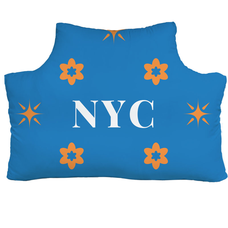 Coussin New York, Bleu blanc NYC orange New York basketball couleurs, Grand 29,5 po x 59,5 po