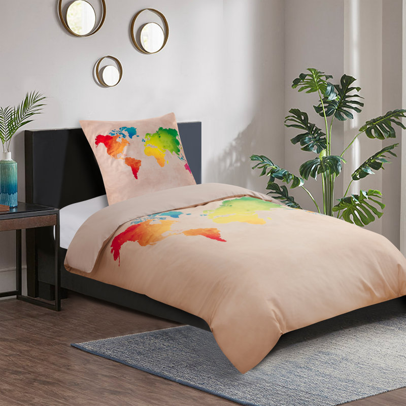 Cotton No Pattern Duvet Cover Set with Pillowcases Included