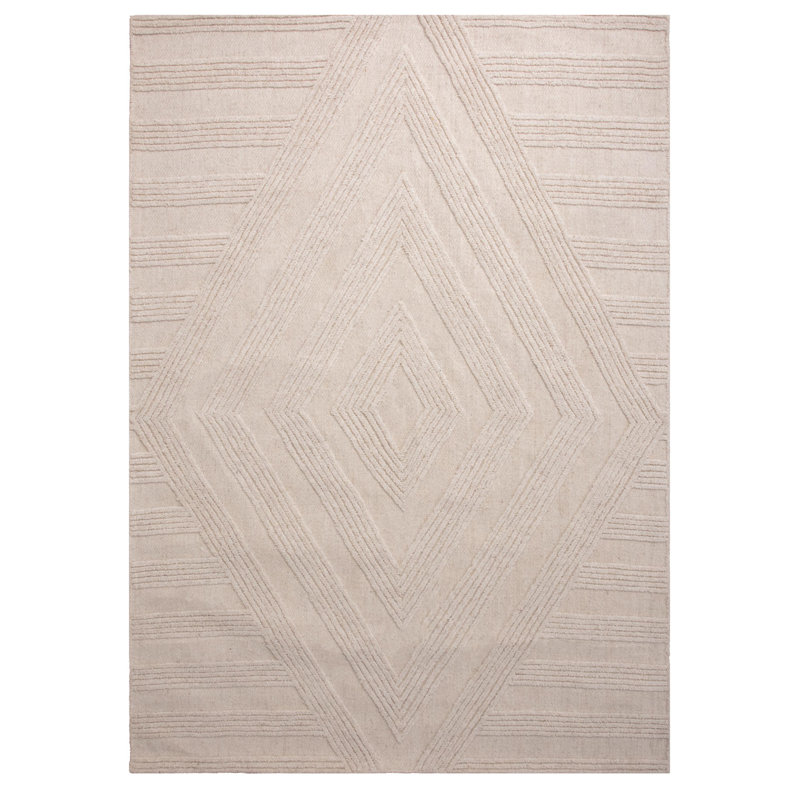 Tapis 100% laine touffeté à la main, Rectangle 5 pi x 7 pi 9 po