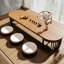Burlywood + Black Solid Wood + Iron Oval Coffee Table-108974051