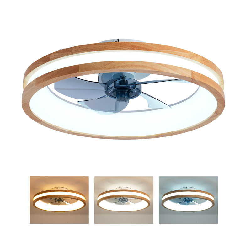 Ventilateur de plafond encastré moderne à DEL avec télécommande