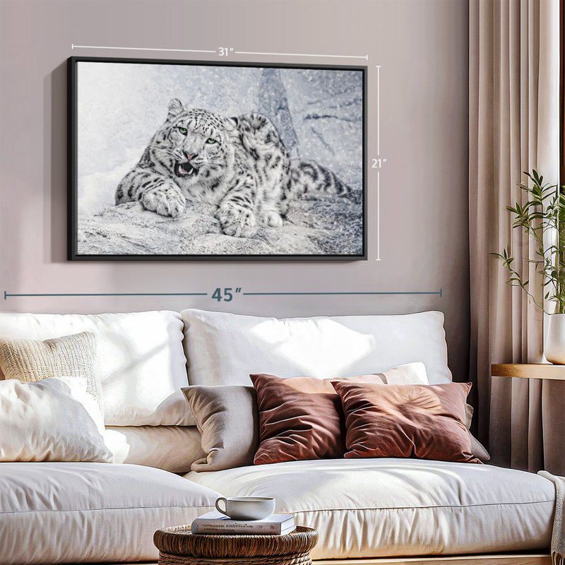 Impression sur toile Snow Leopard In Blizzard, H 21 po x l 31 po
