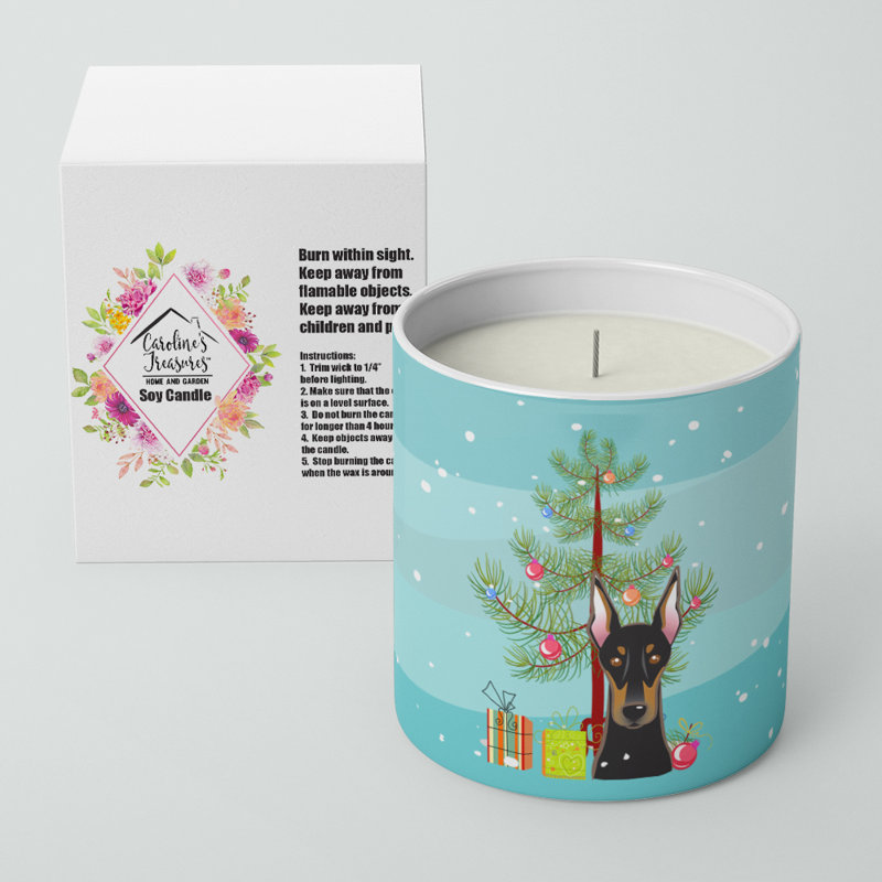Arbre de Noël et bougie de soja décorative 10 oz Doberman