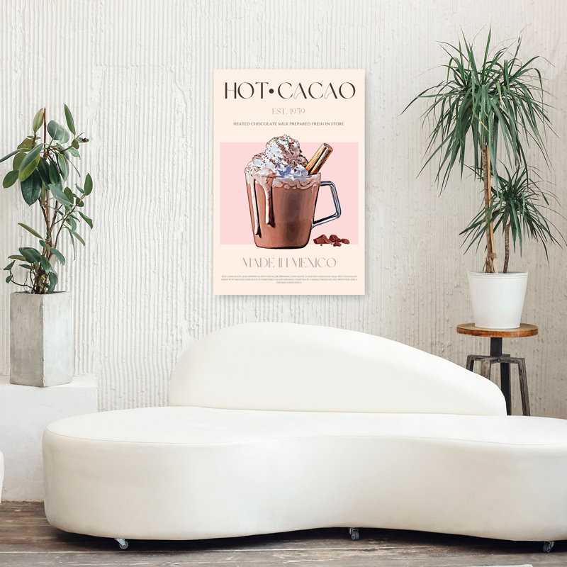 Art mural contemporain Sweet Hot Cacao, H 36 po x l 24 po
