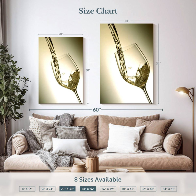 Yarlin White Wine Flow, 36" H x 24" W