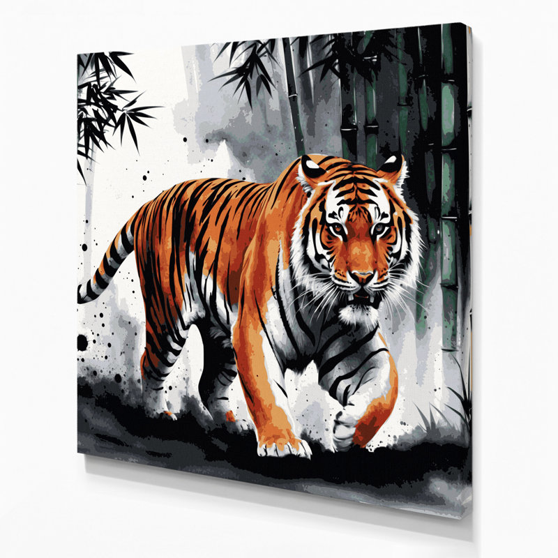 «Big Cats Indochinese Tiger», art mural sur toile, 12" H x 12" W