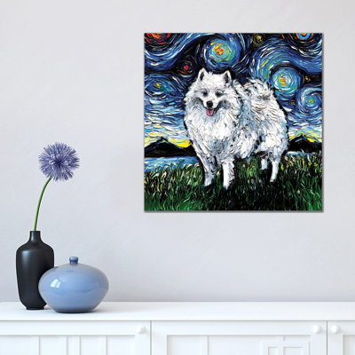 American Eskimo Night 1 Piece Wrapped Canvas Wall Art